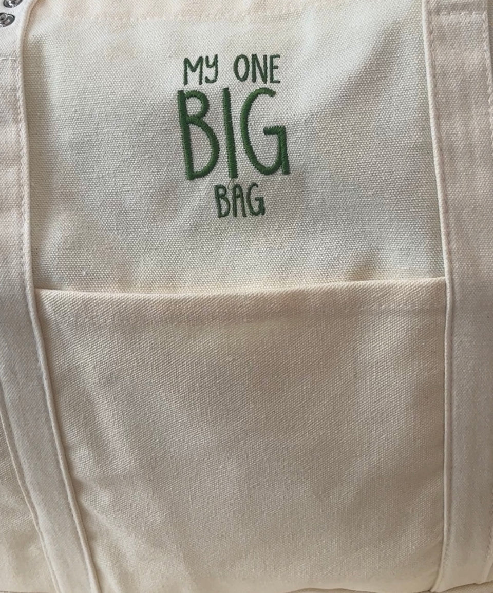 Extra Large Tote Shopping Bag with 6 side pockets