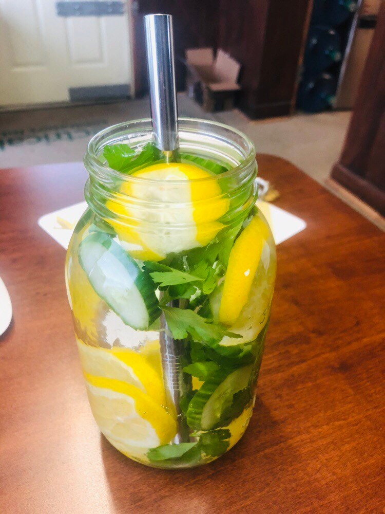 One Large stainless steel straws