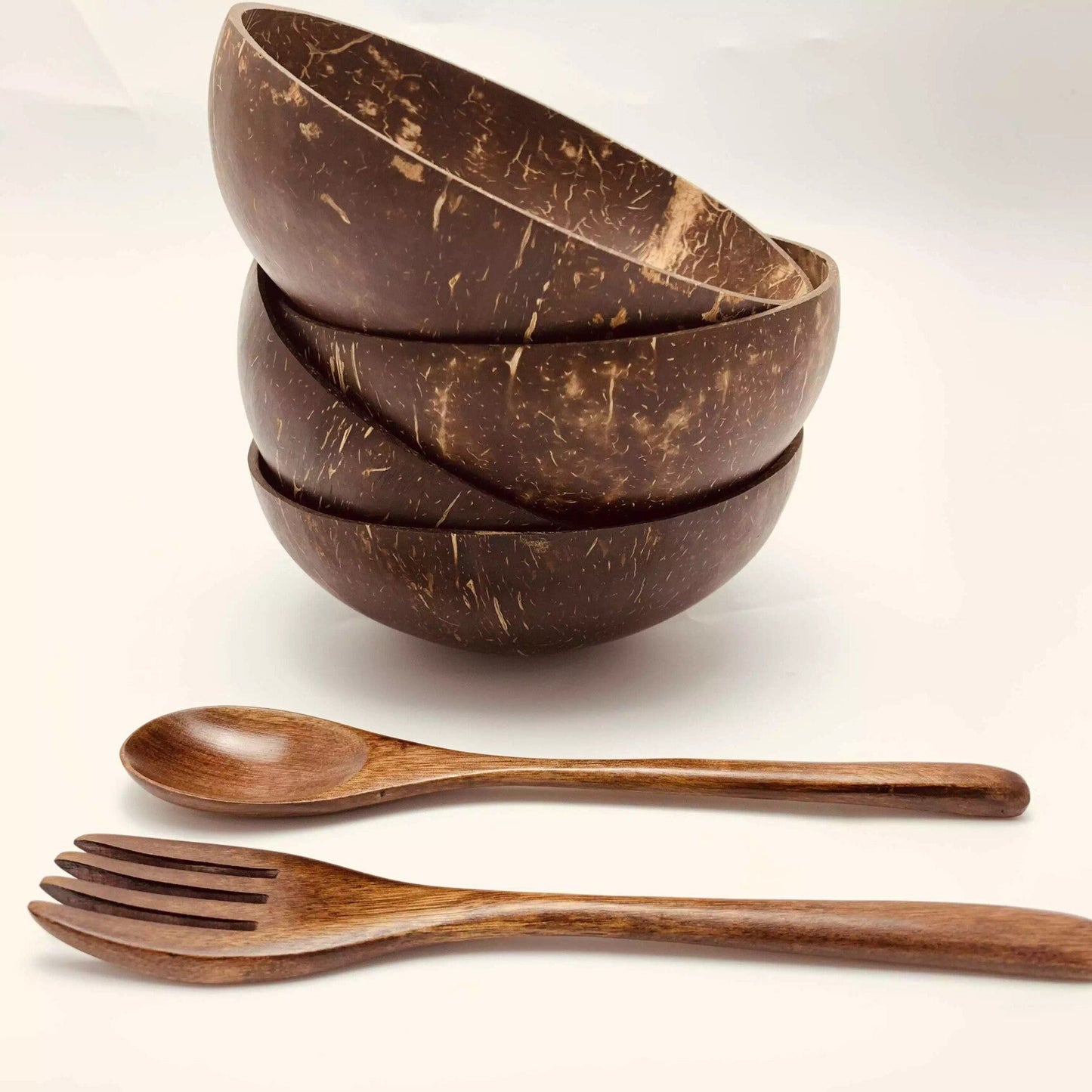 2 Coconut Bowl Set 1 Coconut Spoon 1 Coconut Fork