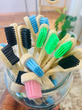 Biodegradable  Bamboo Toothbrushes- 4 Unique Colours