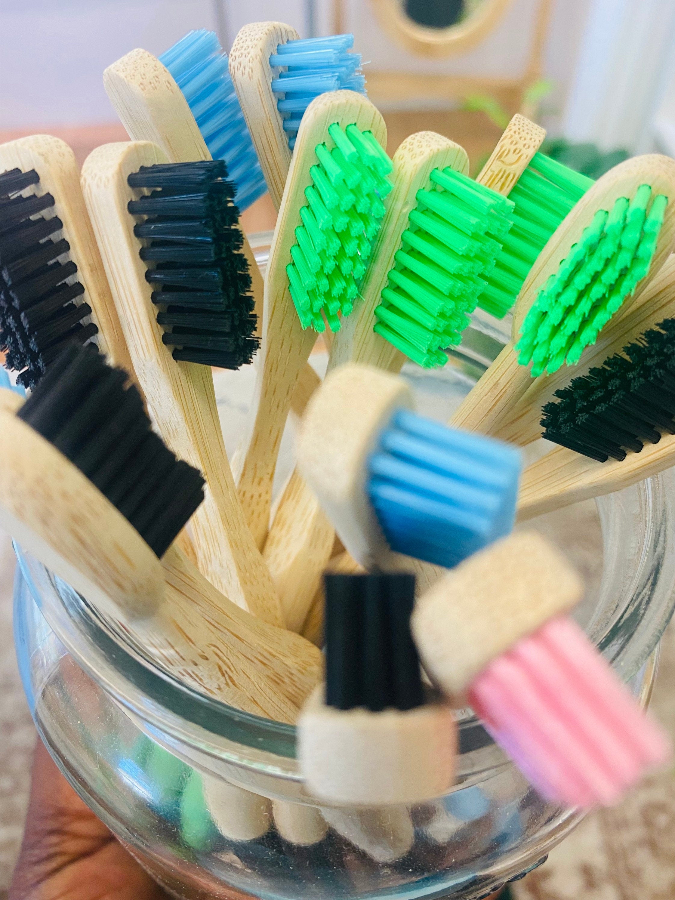 Biodegradable  Bamboo Toothbrushes- 4 Unique Colours