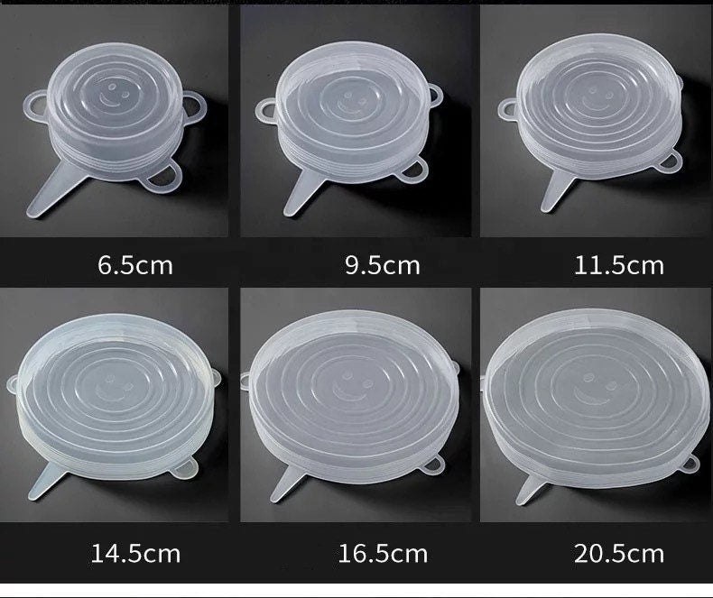 6 pcs Silicone Food Cover