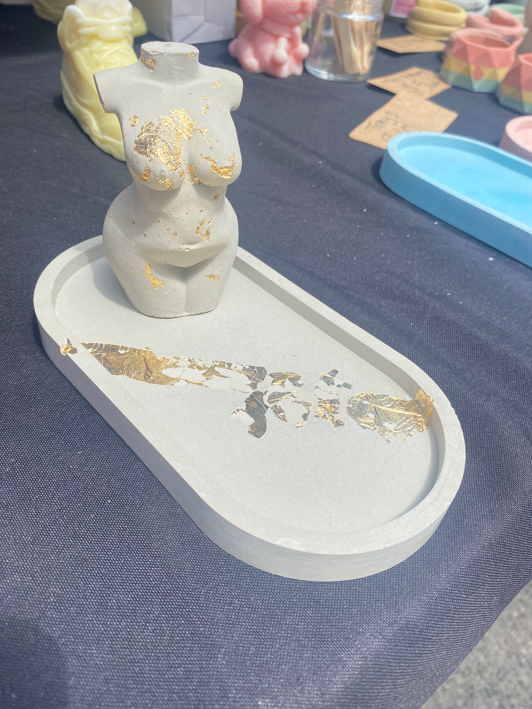 Concrete Body Sculpture  Miniature Man Body