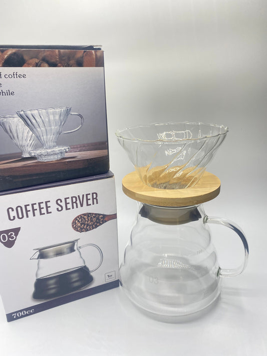 Bamboo Glass Coffee Dripper Set