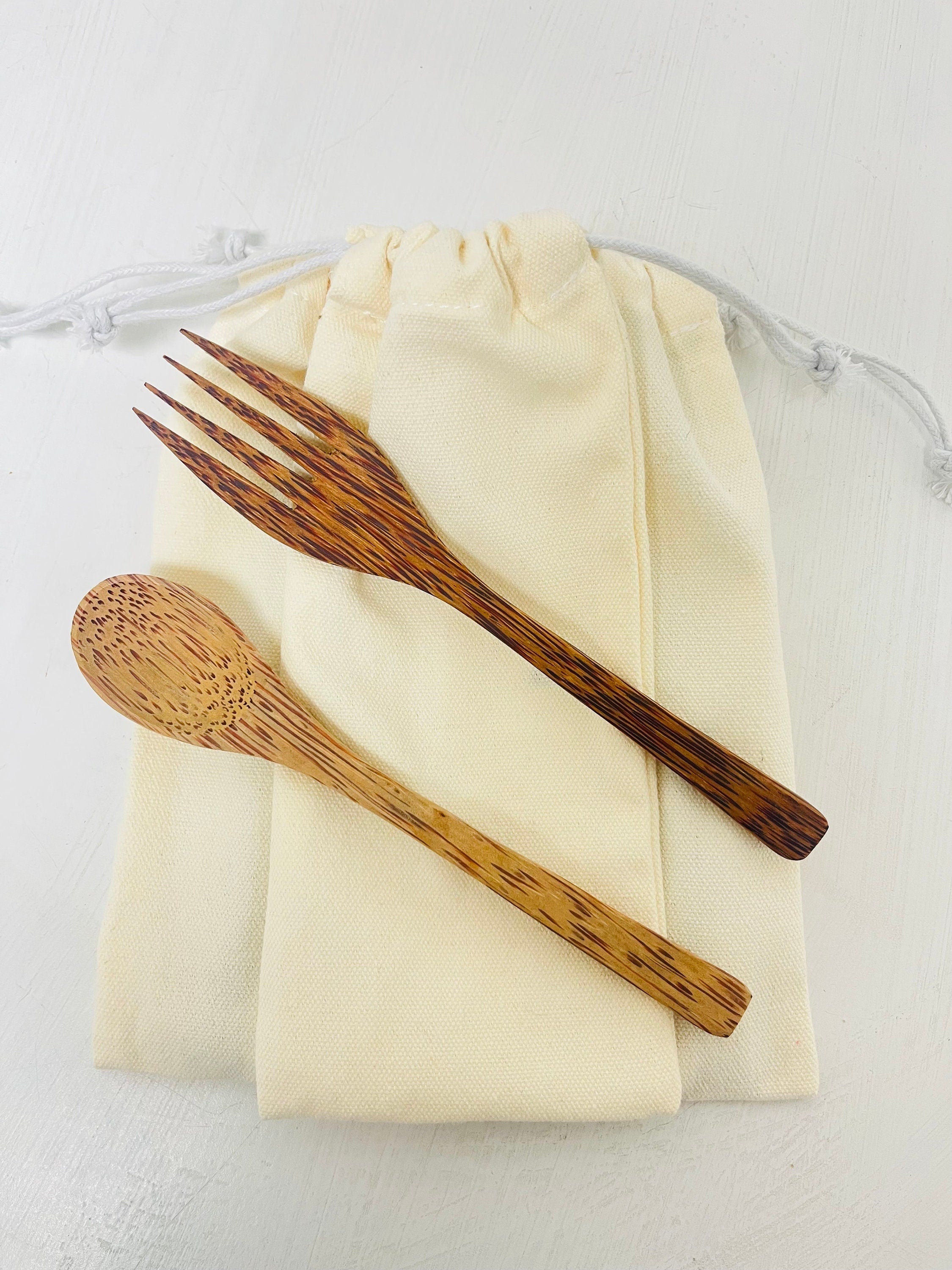 Coconut Cutlery Set l Wooden Cutlery Set
