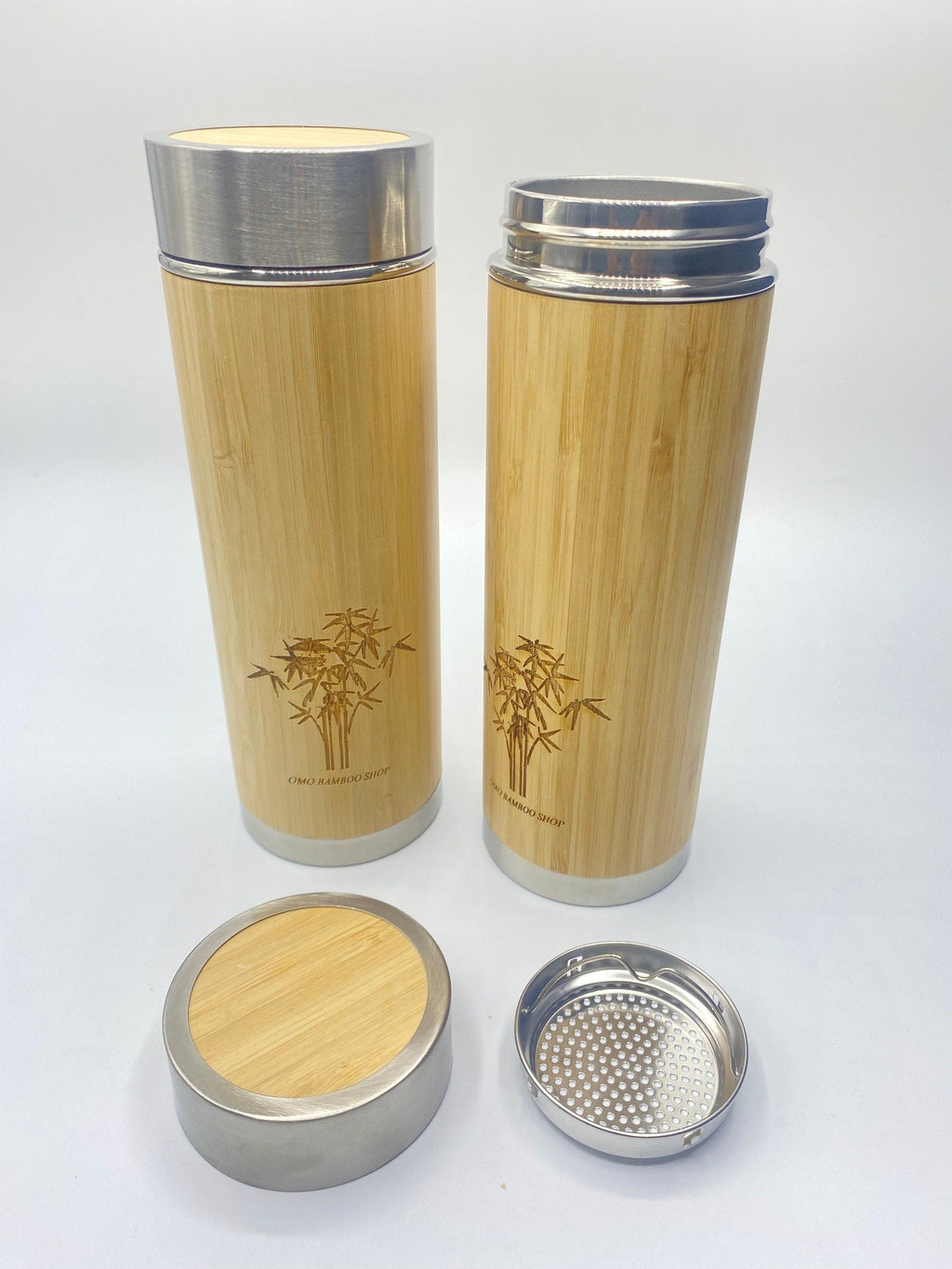 InsulateEco Bamboo Tea Mug Tumbler with Strainer Infuser for Loose Leaf Tea, Coffee and Fruit Water Perfect for your favorite hot and cold