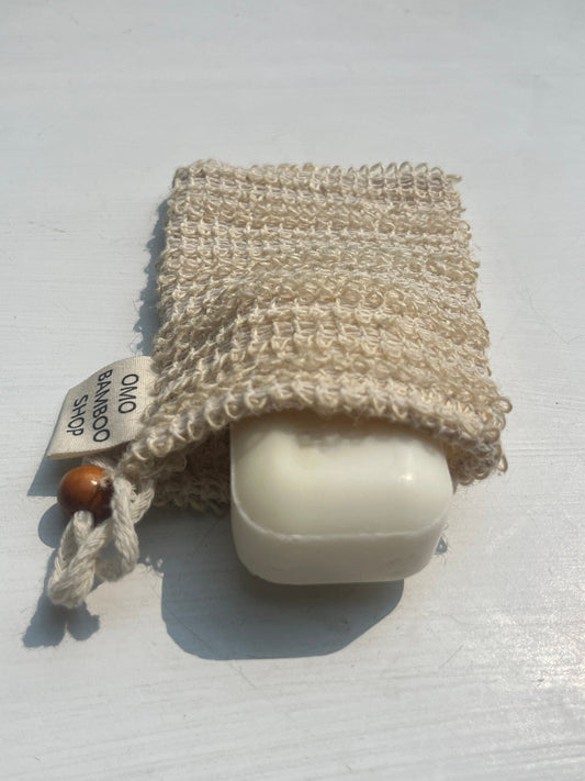 Natural Sisal Soap Bag Pouch Zero Waste organic soap bag 100% natural fiber Soap Saver Soap Bag Body Scrubber Exfoliator Bag