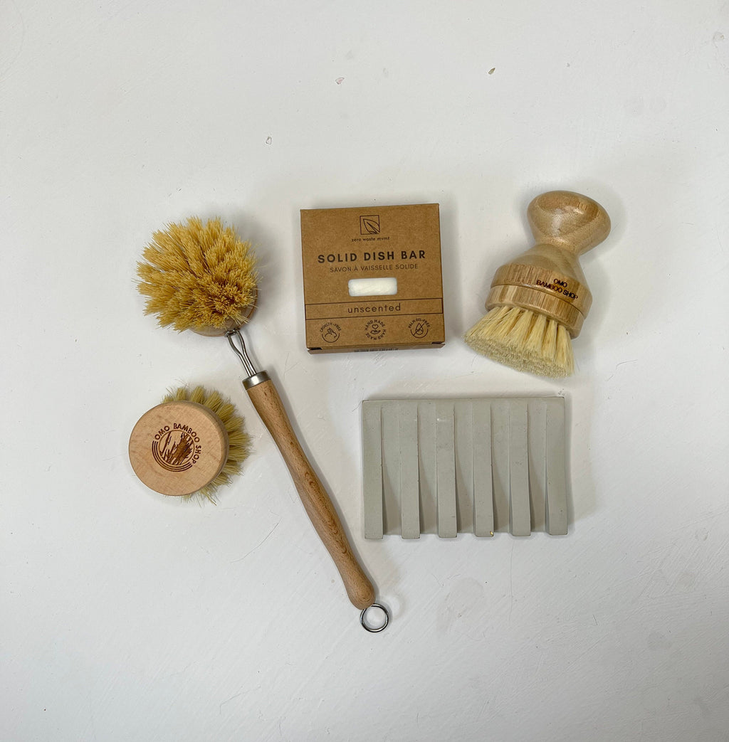 Improved Zero Waste Bundle | Eco Gift Set | Zero Waste Set | Natural Cleaning Brush set | Eco gift set Dish Scrubber Zero Waste Cleaning Set