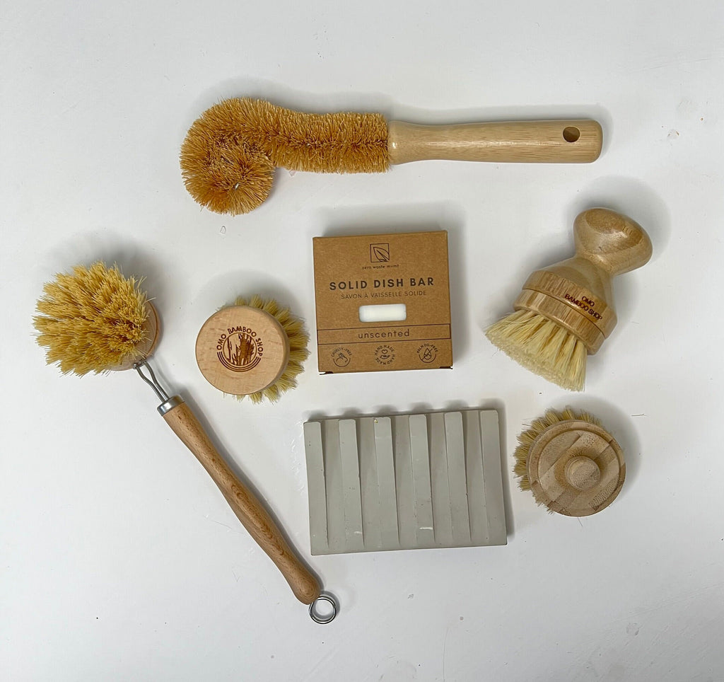 Improved Zero Waste Bundle | Eco Gift Set | Zero Waste Set | Natural Cleaning Brush set | Eco gift set Dish Scrubber Zero Waste Cleaning Set